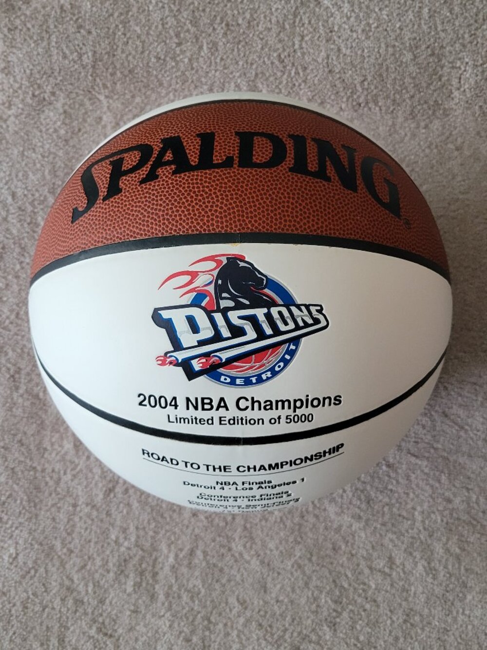 Detroit Pistons 2004 NBA Finals Champions Spalding Basketball Nicko Sports COA